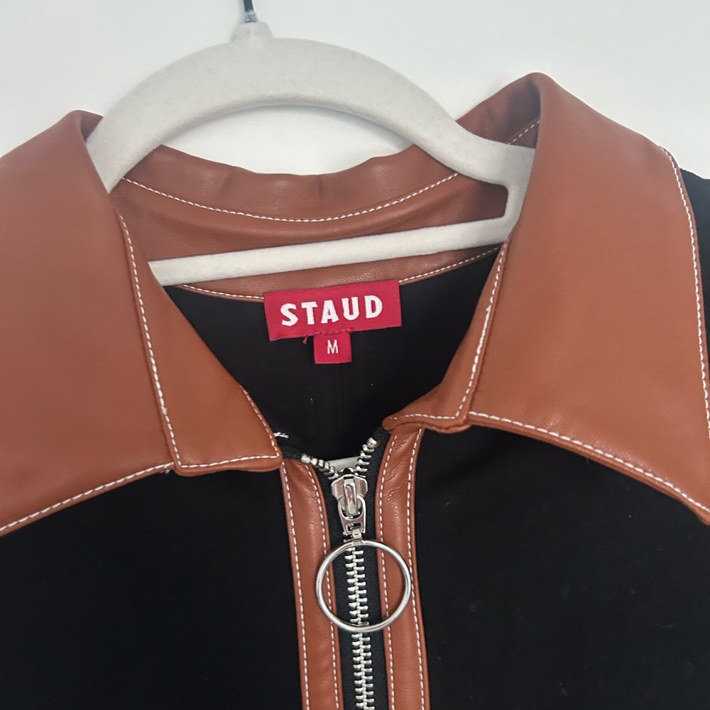 Staud Black and Brown Zipper Dress - Picture 3 of 4